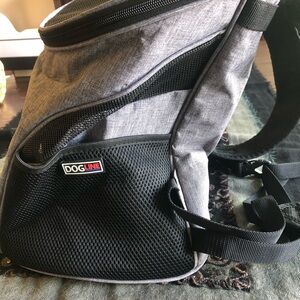 Gray and Black Pet Carrier with Mesh Panels for Travel